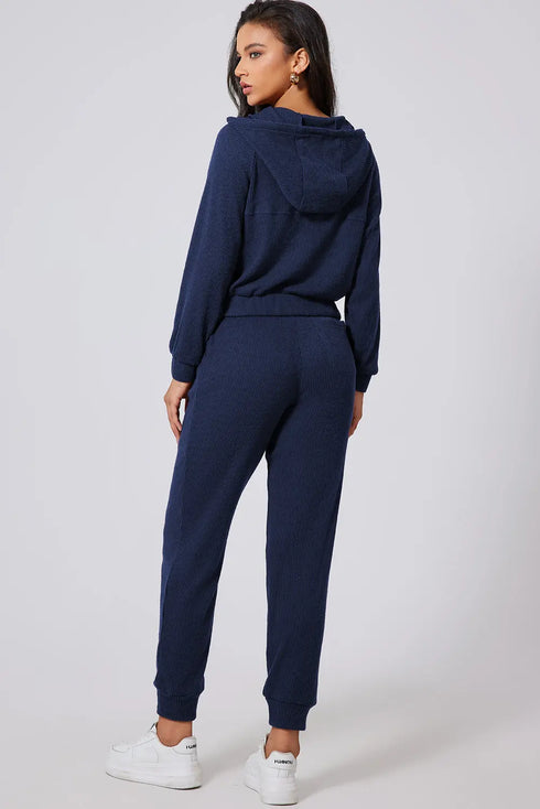 'Alina' Half Zip Hoodie and Joggers Activewear Set - Celes Fashion